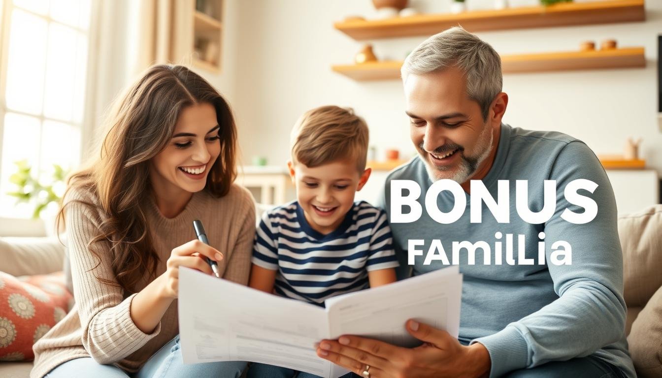 Famiglia italiana con bambini che riceve il Bonus Famiglia