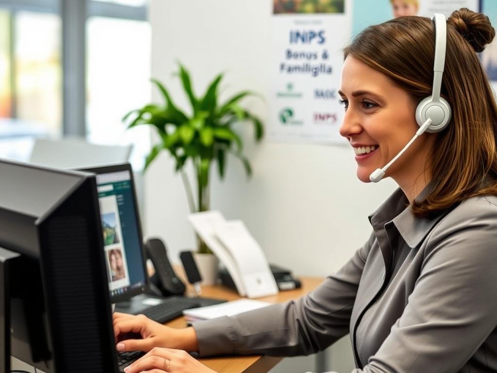 Operatore che risponde alle domande sul Bonus Famiglia